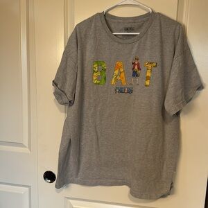 BAIT X ONE PIECE MEN BAIT LOGO FT LUFFY TEE Gray One Piece Graphic T-Shi…